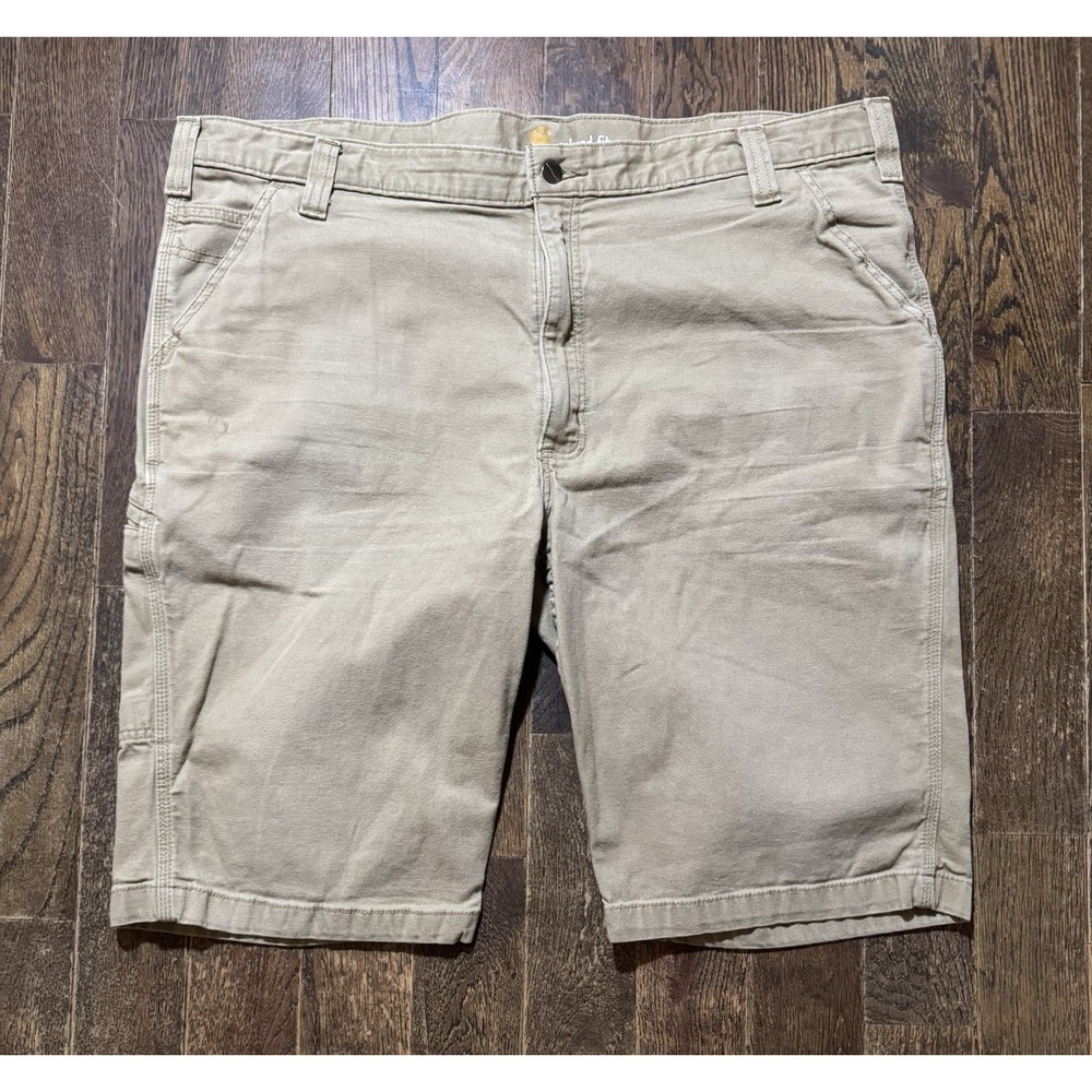 Carhartt Canvas Shorts‎ Mens Size 42 Relaxed Fit Rugged Flex Beige 103110-253